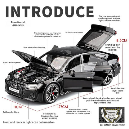 Simulation 1:18 AUDI RS7 Sportback alliage voiture modèle enfants jouet véhicule à collectionner Miniature Voiture décor à la maison cadeau d'anniversaire