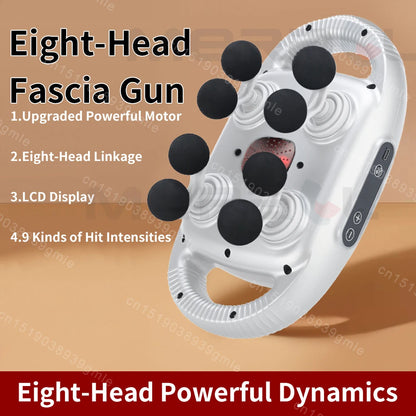 Pistolet de Massage électrique à 12/8 têtes, Relaxation musculaire, Massage du dos à haute fréquence, pistolet de Massage des tissus profonds