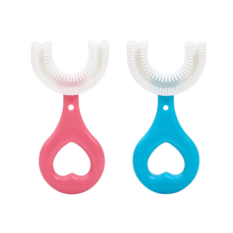 Brosse à dents en Silicone pour bébé, 360 degrés, en forme de U, anneaux de dentition, brosse pour bébé, soins buccaux, nettoyage