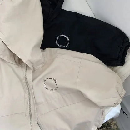 Veste à Capuche avec Fermeture Éclair pour Enfant Garçon et Fille, Vêtement à la Mode avec Dessin Animé, Chemise avec Lettres, Nouvelle Collection Printemps Automne 2024