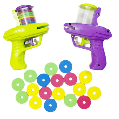 Pistolet à disque en mousse pour enfants, jeu de plein air, jouet, disque volant, lanceur de tir, Double jouet interactif Parent-enfant