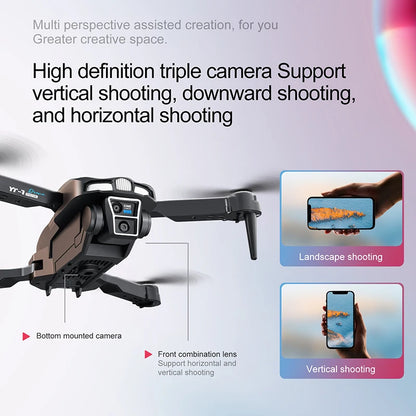 Xiaomi YT11 Drone 8K HD trois caméras moteur sans brosse 5G WIFI FPV flux optique positionnement évitement d'obstacles RC Drone 20000M
