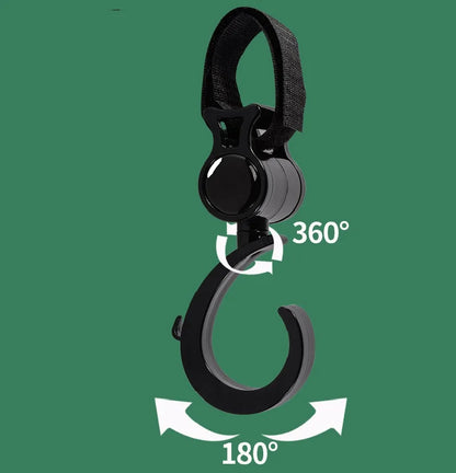 Accessoires de poussette pour bébé, crochet polyvalent rotatif à 360 degrés, crochets suspendus, support de sac, accessoires pour bébé, 2 pièces
