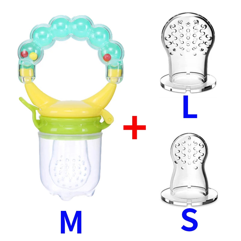 3 en 1 sac nouveau-né bébé aliments frais mangeoire Silicone anneau de dentition jouet mangeoire à fruits sucette formation manger fruits meulage bâton mignon