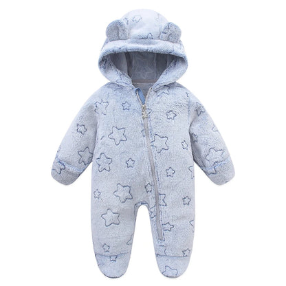 Vêtements doux pour nouveau-né, flanelle, automne hiver, pour bébés garçons et filles, combinaison de dessin animé, body chaud pour bébés de 0 à 12 mois