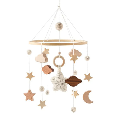 Berceau de bébé lit Mobile cloche hochet jouets en bois Crochet étoiles pendentif lit cloche jouets nouveau-né confort berceau support suspendus jouets cadeaux