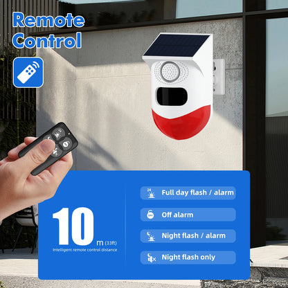 Tuya – détecteur de mouvement infrarouge intelligent WiFi, solaire, extérieur, PIR, sirène stroboscopique sans fil, alarme sonore, télécommande étanche