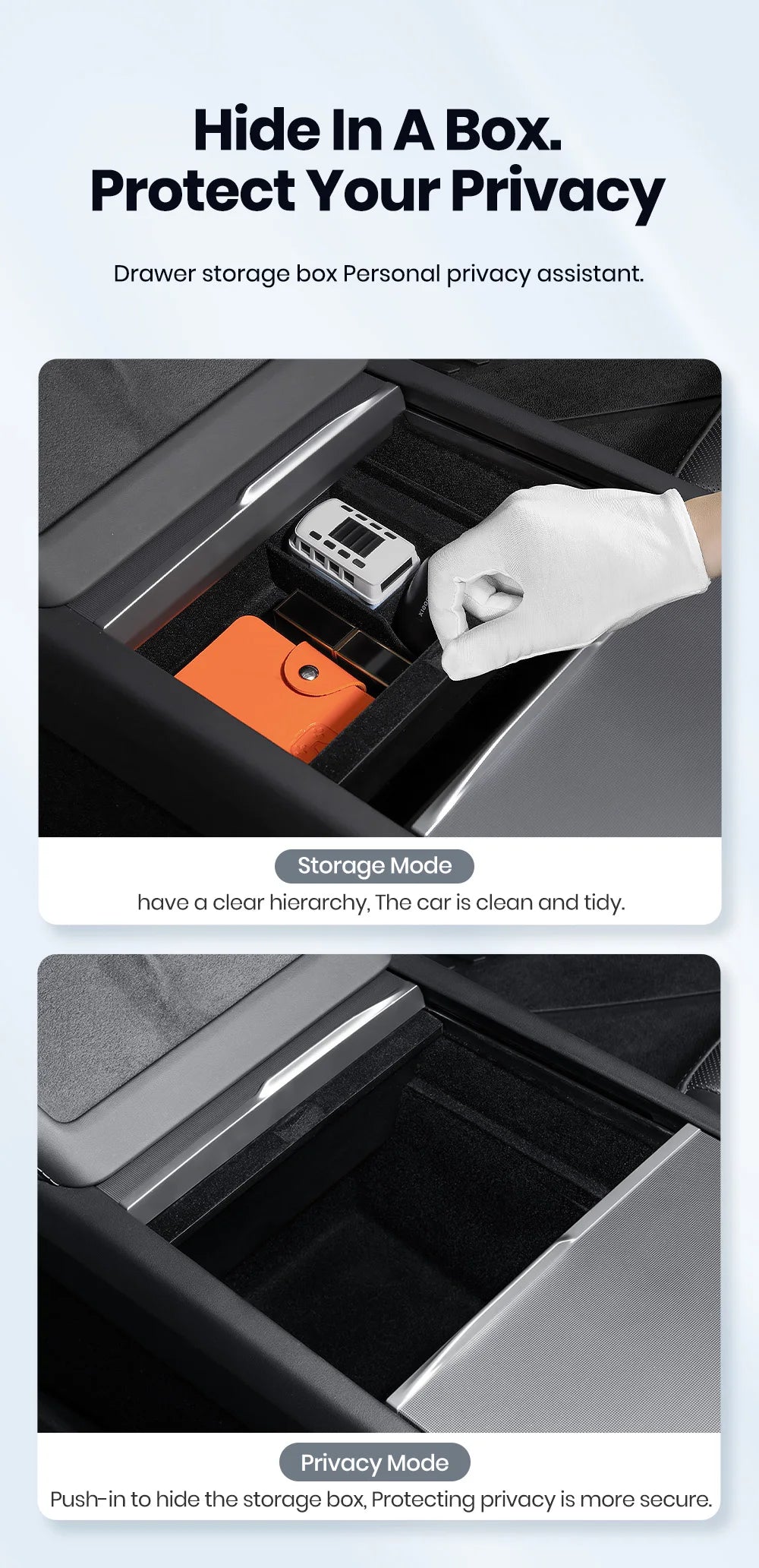 Accoudoir central caché, boîte de rangement, support de verre, organisateur de Console, accessoires pour Tesla modèle 3 Highland 2025 modèle Y 2021 – 2025