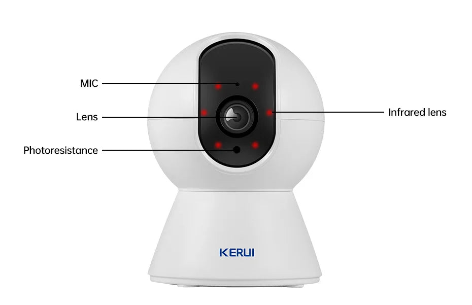 KERUI 5MP 4K Tuya Smart Mini WiFi IP caméra intérieure sans fil sécurité à domicile AI humain détecter CCTV caméra de Surveillance suivi automatique