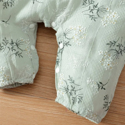 Body pour nouveau-né fille de 0 à 18 mois, imprimé Floral, barboteuse à manches longues avec bandeau, vêtements de printemps et d'automne