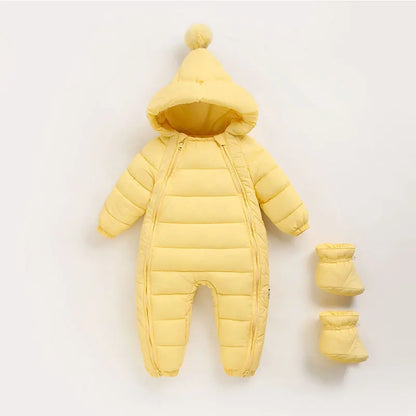 OLEKID automne hiver nouveau-né bébé barboteuse à capuche Plus velours enfant en bas âge garçon combinaison nouveau-né Snowsuit infantile bébé fille salopette