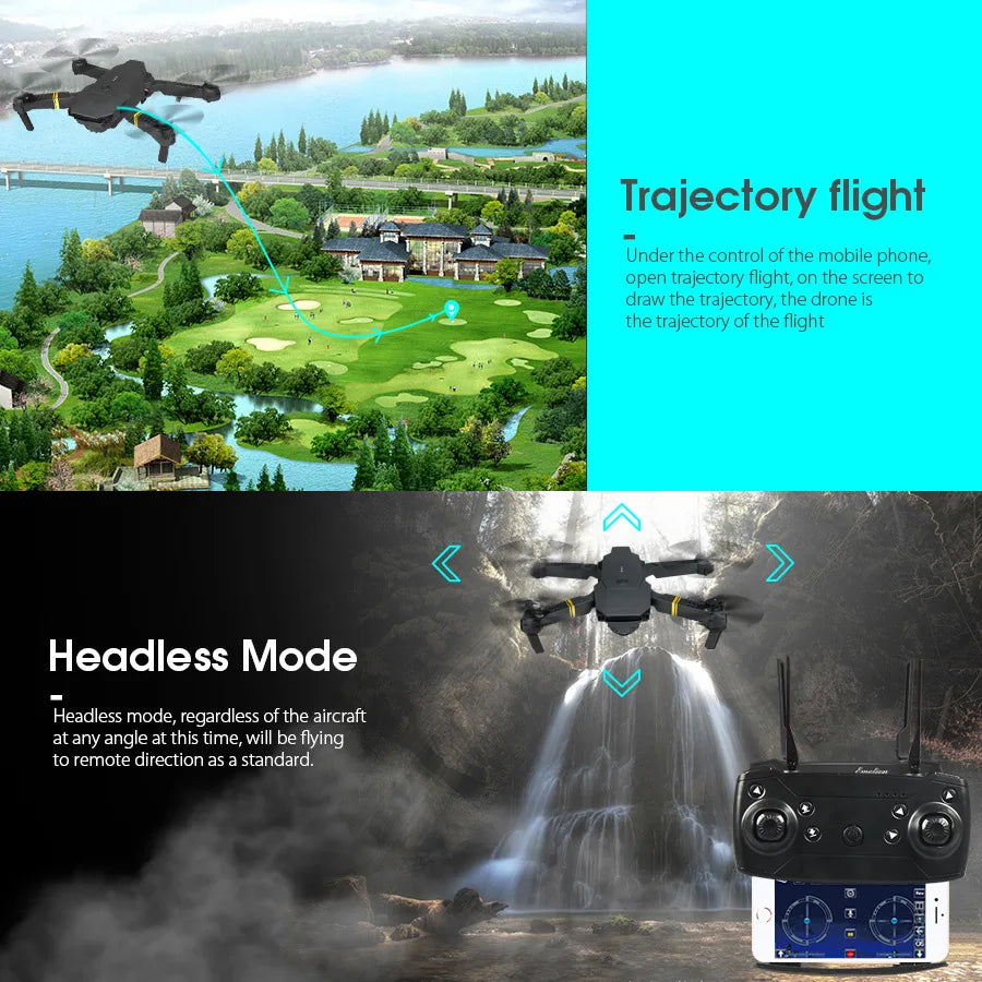 Drone haute définition E88/E58 4K, photographie aérienne, avion RC Intelligent à hauteur fixe, avion à quatre axes, jouets pour enfants garçons