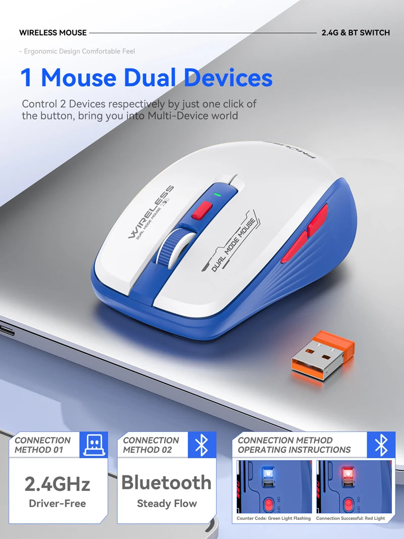 Xiaomi M303L souris sans fil Bluetooth 2.4G double Mode 1600 DPI tablette silencieuse ordinateur Portable bureau souris Portable pour Android ios