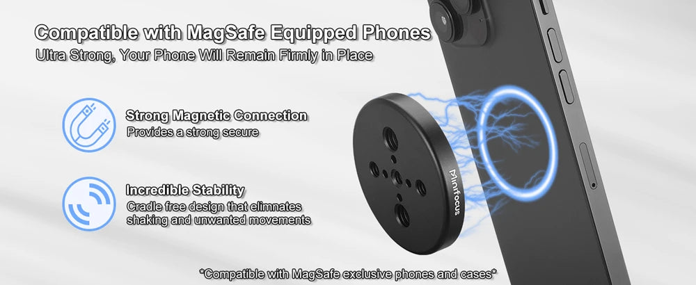 Trépied magnétique pour smartphone MagSafe, mini perche à selfie extensible à 360 °, support de trépied à tête sphérique, poignée pour iPhone 14, 13, 12