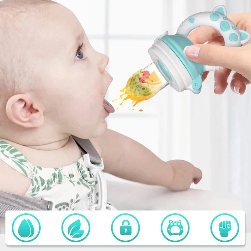 3 en 1 sac nouveau-né bébé aliments frais mangeoire Silicone anneau de dentition jouet mangeoire à fruits sucette formation manger fruits meulage bâton mignon