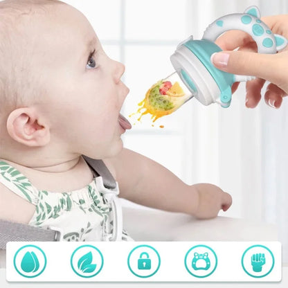 3 en 1 sac nouveau-né bébé aliments frais mangeoire Silicone anneau de dentition jouet mangeoire à fruits sucette formation manger fruits meulage bâton mignon