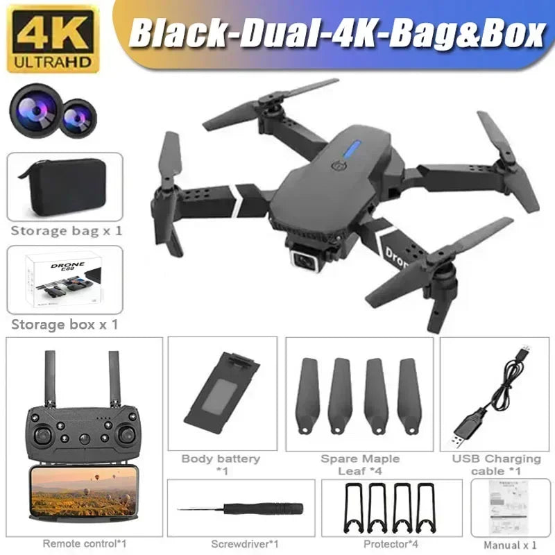 2025 E88 professionnel grand Angle RC Dron HD 4K Mode caméra pliable hélicoptère avion quadrirotor Drone enfant cadeau jouets ﻿