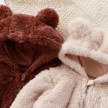 Vêtements d'hiver pour bébé de 0 à 24 mois, barboteuse en coton, ours de dessin animé mignon, Costume d'animal pour bébé garçon et fille, combinaison à fermeture éclair
