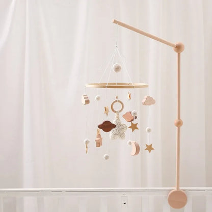Berceau de bébé lit Mobile cloche hochet jouets en bois Crochet étoiles pendentif lit cloche jouets nouveau-né confort berceau support suspendus jouets cadeaux