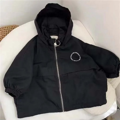 Veste à Capuche avec Fermeture Éclair pour Enfant Garçon et Fille, Vêtement à la Mode avec Dessin Animé, Chemise avec Lettres, Nouvelle Collection Printemps Automne 2024
