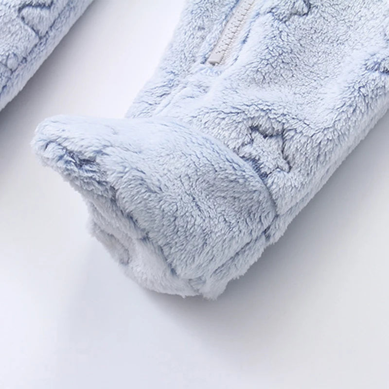 Vêtements doux pour nouveau-né, flanelle, automne hiver, pour bébés garçons et filles, combinaison de dessin animé, body chaud pour bébés de 0 à 12 mois