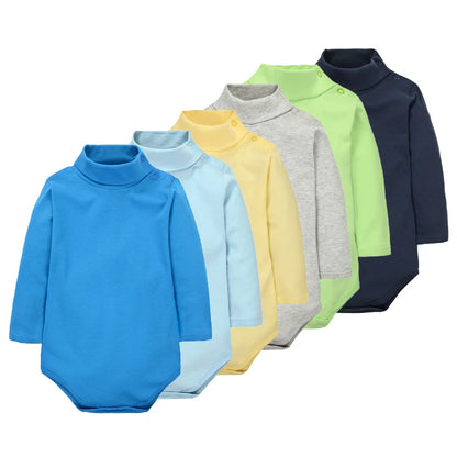 Body pour bébé garçon, manches longues, Triangle, 100% coton, combinaison douce et confortable, couleur unie, mode Simple, col haut, 0-24 mois