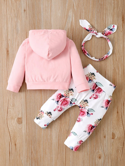 Ensemble de Vêtements à Capuche pour Bébé Fille de 0 à 18 Mois, Haut à Manches sulf, Pantalon, Bandeau de Sauna à Nministériels d Papillon, à la Mode, Automne, 3 Pièces