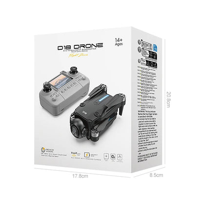 Drone de contrôle d'écran D18, moteur sans balais, quatre côtés d'évitement d'obstacles, flux optique 5G WiFi FPV, avion de photographie aérienne