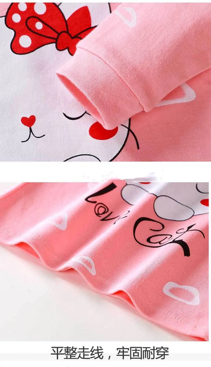 Pyjama en Coton pour Bébé Fille de 0 à 5 Ans, Ensemble de 2 Pièces, Vêtements d'Hiver Décontractés, Dessin Animé, Printemps