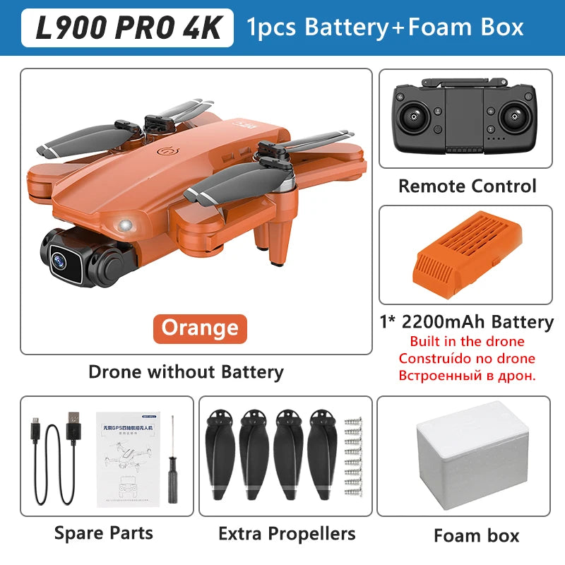LYZRC L900 PRO GPS Drone 4K professionnel HD double caméra 5G WIFI moteur sans brosse FPV quadrirotor pliable photographie aérienne Drone