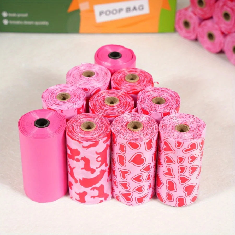 10 rouleaux/150 sacs de déchets pour chiens avec parfum, jolis sacs de déchets pour chiens, divers parfums au choix, différentes couleurs, combinaisons mignonnes