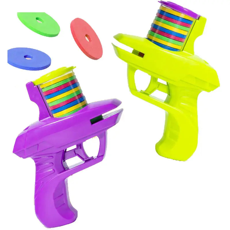 Pistolet à disque en mousse pour enfants, jeu de plein air, jouet, disque volant, lanceur de tir, Double jouet interactif Parent-enfant