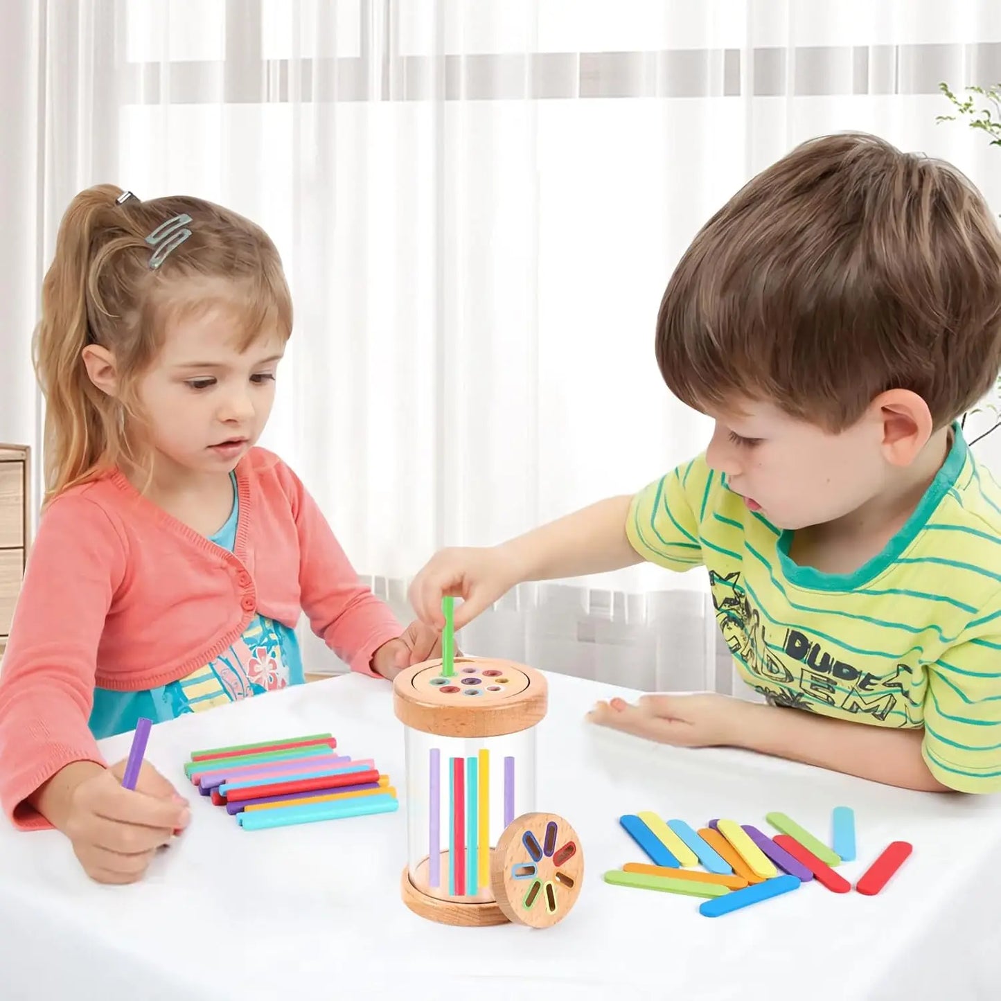Jouets Montessori en bois, jouets de tri des couleurs, motricité Fine, jeux de correspondance sensorielle, jouets éducatifs pour enfants de 1 à 3 ans, cadeau de 3 ans et plus