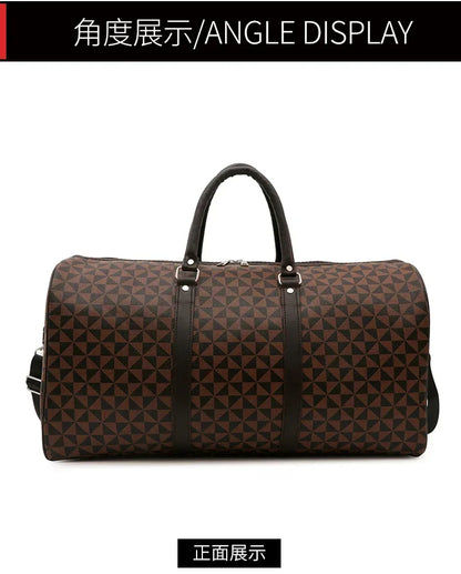 Sacs de voyage rétro géométriques en PU pour femmes, grande capacité, sacs à bandoulière classiques de haute qualité, couleurs assorties, 2024