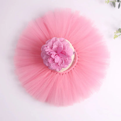 Ylsteed – tenues de photographie pour nouveau-né fille, jupe Tutu faite à la main avec bandeau fleuri, vêtements de princesse, accessoires Photo pour bébé fille