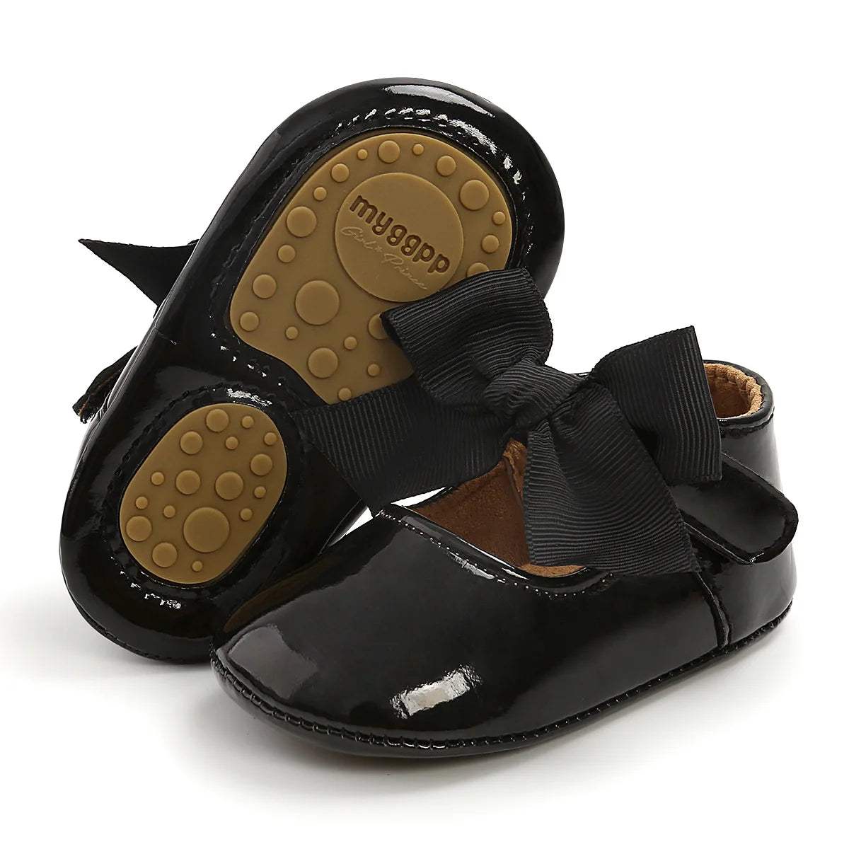 Meckior bébé chaussures nœud papillon semelle en caoutchouc anti-dérapant PU Ballet pantoufles bébé fille robe chaussures premier marcheur enfant en bas âge berceau chaussures