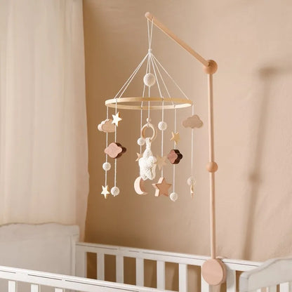 Berceau de bébé lit Mobile cloche hochet jouets en bois Crochet étoiles pendentif lit cloche jouets nouveau-né confort berceau support suspendus jouets cadeaux