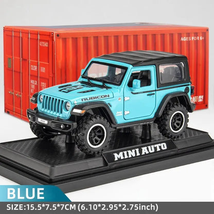 Tout-terrain 7 portes pour modèle de voiture jouet Wrangler moulé sous pression, véhicule en alliage métallique à l'échelle 1/32 pour enfants garçons filles adultes, portes ouvertes, légères