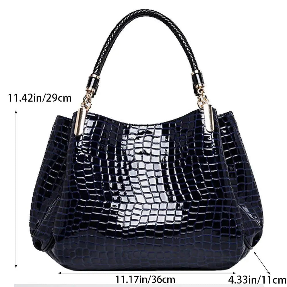 Sac à main grande capacité pour femmes, fourre-tout pour les déplacements quotidiens, sac à bandoulière imprimé Crocodile, visage brillant, Shopping