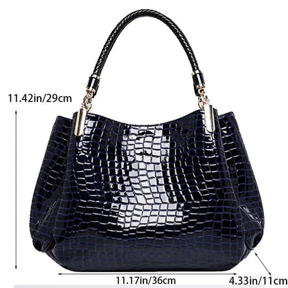 Sac à main grande capacité pour femmes, fourre-tout pour les déplacements quotidiens, sac à bandoulière imprimé Crocodile, visage brillant, Shopping