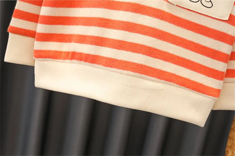 Ensemble de 2 pièces de vêtements de sport décontractés pour enfants, sweats à capuche à bandes, jeans pour garçons, survêtements pour enfants, tenue de printemps et d'automne, 0 à 5 ans, nouveau