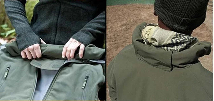 Combinaison camouflage épaisse pour hommes, ensemble d'entraînement tactique imperméable, veste à capuche multi-poches, pantalon polaire, chasse en plein air, 2 pièces, hiver