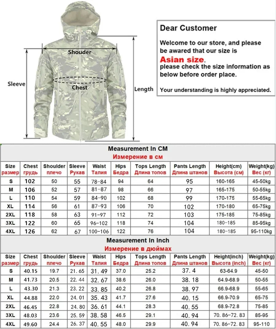 Combinaison camouflage épaisse pour hommes, ensemble d'entraînement tactique imperméable, veste à capuche multi-poches, pantalon polaire, chasse en plein air, 2 pièces, hiver