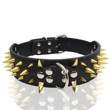 Ensemble collier et laisse pour chien à pointes, collier pour chien en cuir à rivets, collier réglable pour la marche en plein air