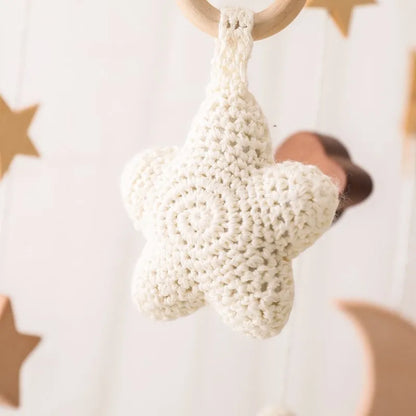 Berceau de bébé lit Mobile cloche hochet jouets en bois Crochet étoiles pendentif lit cloche jouets nouveau-né confort berceau support suspendus jouets cadeaux