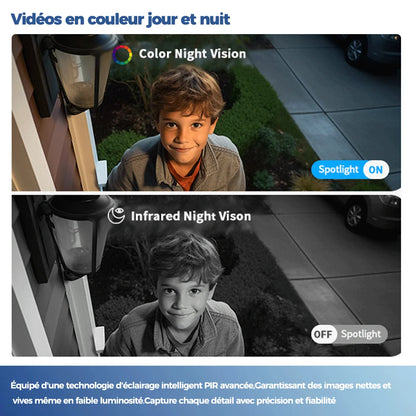 ALEVIO 2.5K caméra solaire extérieure caméra sans fil WIFI Ultra veille temps PIR lumière de mouvement couleur Vision nocturne AI détecter batterie Cam