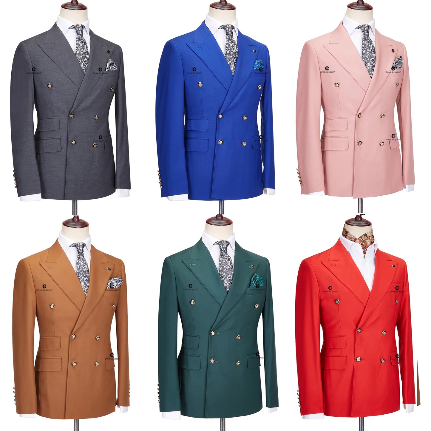 Cenne Des Graoom – Costume élégant pour hommes, ensemble 2 pièces, vert, Double boutonnage, coupe cintrée, haute qualité, Costume de fête de mariage, nouvelle collection 2023