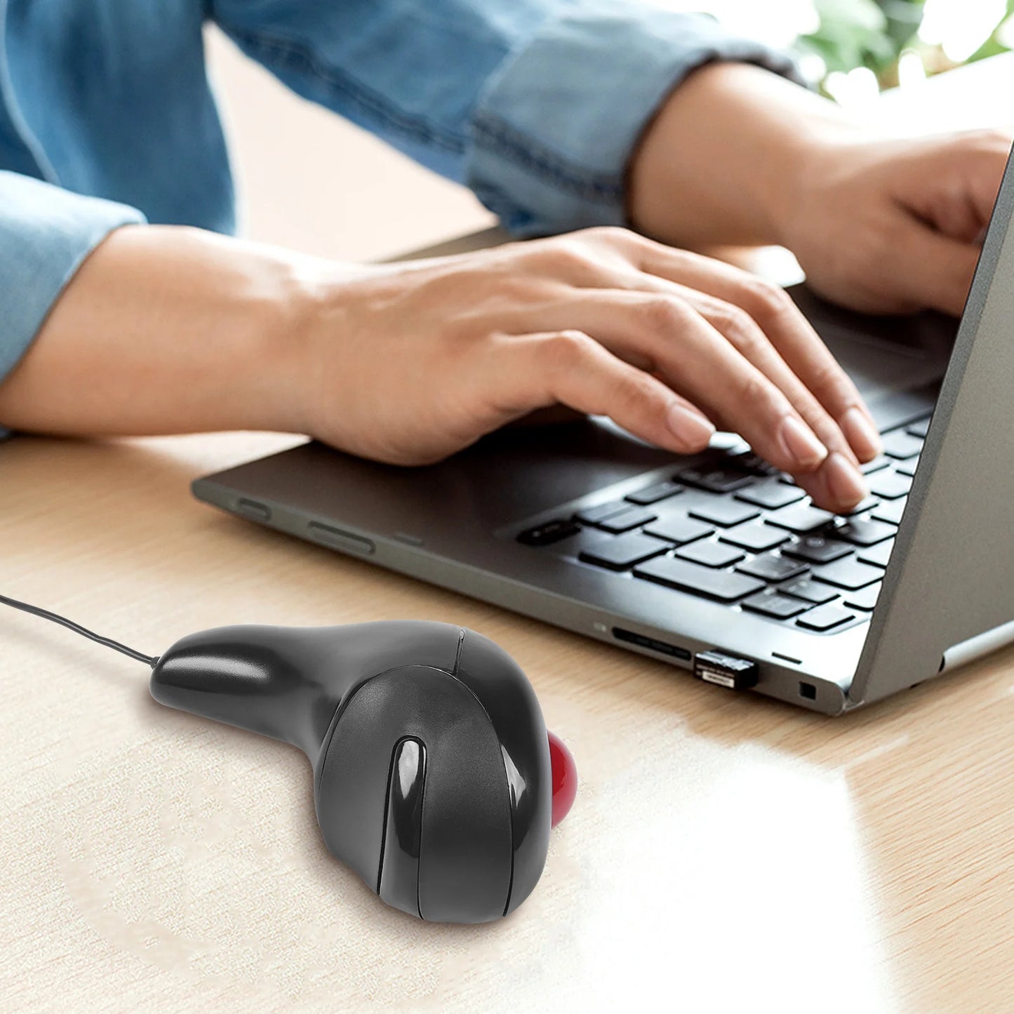 Souris Laser portable ergonomique, commande au pouce, sans fil, optique, filaire, USB, pour ordinateur portable et PC, nouvelle collection