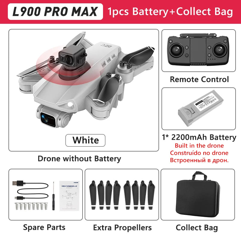 LYZRC L900 PRO GPS Drone 4K professionnel HD double caméra 5G WIFI moteur sans brosse FPV quadrirotor pliable photographie aérienne Drone