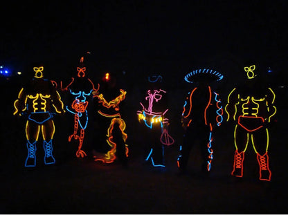 EL – fil lumineux de couleur 3M/5M/10M, avec adaptateur USB, bande lumineuse néon 360, corde lumineuse découpable pour fête d'halloween, décoration DIY